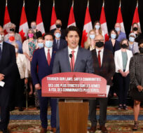 Prime Minister Justin Trudeau announces new gun control legislation in Ottawa on Monday, May 30, 2022. Patrick Doyle/The Canadian Press. 