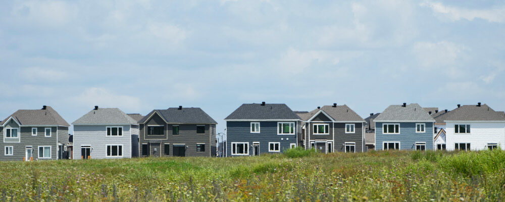 A row of new homes is pictured in Ottawa on Monday, Aug. 14, 2023. Sean Kilpatrick/The Canadian Press. 