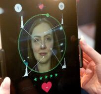 The Anura Lite is demonstrated at the Nuralogix booth during CES Unveiled, ahead of the CES tech show, Tuesday, Jan. 3, 2023, in Las Vegas. The application uses a 30-second video selfie to capture facial blood flow patterns, which are used to output medical-grade health and vital sign measurements. Rick Bowmer/AP Photo. 