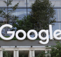 The Google sign is shown over an entrance to the company's new building in New York on Wednesday, Sept. 6, 2023, in New York. (Peter Morgan/AP Photo.)