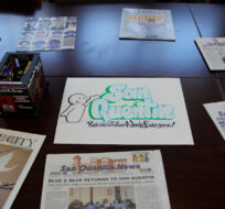 Publications are displayed on a table in the newsroom of the San Quentin News during a media tour at San Quentin State Prison in San Quentin, Calif., Wednesday, July 26, 2023. Eric Risberg/AP Photo.