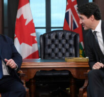 Prime Minister Justin Trudeau and the Premier of Ontario Doug Ford share a laugh in Ottawa on Friday, Nov. 22, 2019. Adrian Wyld/The Canadian Press. 